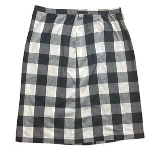 Vintage 60s  Jumbo Buffalo Check Midi Skirt- Black and White -XL